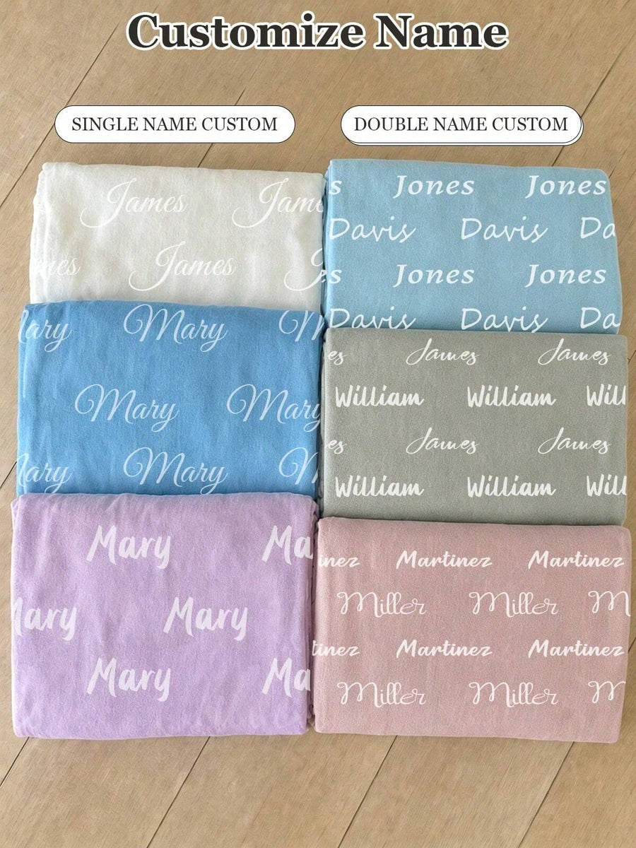 1pc Personalized Blanket Flannel Throw With Name, 280GSM Washable Lightweight Cozy Soft, Gift For Family Friends Couples, For Graduation Weddings Birthdays Anniversaries, Sofa Bed Bedroom, Aesthetic Room Decor 2026